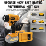Electric with 4 Nozzles Heat Shrink Wrapping Cordless Handheld Hot Air Gun Fit for 20V Battery (No Battery)