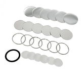 100PCS 58mm Portable Pocket Mini Tinplate Mirrors - DIY Parts for Badge Button Maker. Press Machine Making Supplies