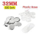 500 Sets of 32mm Round Badges Supplies - Blank Badge Pin Consumables for Button Maker Machine. DIY Making Art Crafts