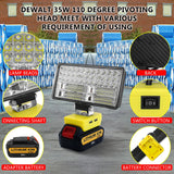 35W LED Work Light Outdoor Portable Emergency Rechargeable Flashlight for 14.4V-18V Li-ion Battery