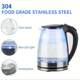 1PC Glass Electric Tea Kettle, Water Boiler & Heater, 1 Liter, 1500 Watts For Fast Boiling