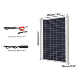 300W 18V Aluminum Monocrystalline Solar Panel - Dual USB Portable Generator for Phone, Laptop, Camper