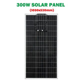 300W Panel 12V to 110V/220V 3000W Pure Sine Wave Inverter Solar System Kit Battery Charger Complete Power Generation