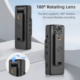 4K w/ Audio /Video Recording Wearable Body Cam WiFi Camera Camcorder with 180° Rotatable Lens Night Vision Lights