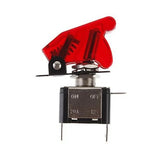5PCS 12V Illuminated LED Toggle Switch SPST with Safety Aircraft Missile Style Flip Up Cover Guard for Auto Car Boat Truck