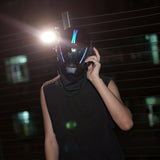 1pc Rotate Antenna Cyberpunk Mask,Cosplay For Men Techwear Accessories Futuristic Cyber Punk Full Face Mask, Cosplay Samurai Warrior Masquerade Party Costume Cosplay Mask