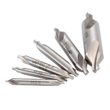 6 PCS HSS Combined Center Drills Bit Set Countersink 60 Degree Angle 5/3/2.5/2/1.5/1 mm