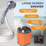 Outdoor Camping IPX7 Waterproof with Digital Display Portable Electric Shower Pump for Hiking Travel Beach Pet Watering