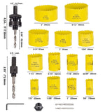 19 Pcs Bi-Metal Kit, Universal 3/4 Inch To 3 Inch,High Speed Steel Hole Saw Kit With Housing For Metal, Wood