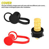 Charger 3/8" Stud Remote Terminals with Cap M10 Battery Jump Post for Auto Truck Boat ATV Can-am