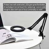 Fast Shipping Glass LED Adjustable Clip on Desk Magnifier Lamps with 3 Colors Illuminated USB Magnifying Lamp