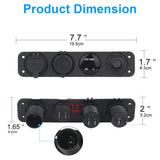 DIY 4 Hole Panel 4.2A Dual Usb Charger Cigarette Lighter Switch VoltMeter 60CM Cable for Car Boat Trailer Vehicles Truck Yacht