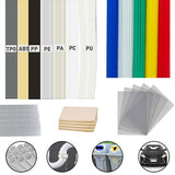 120-Piece Plastic Welding Kit with TPO PP ABS PC TPU PE Rods and Repair Mesh - Durable Versatile and Easy-to-Use Plastic Repair Tool Set for DIY Enthusiasts and Professionals