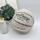 Offcourt Pillow, Shaped Teddy Fleece Embroidered Basketball Throw Pillow Fuzzy Plush Toy