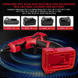 Cordless 30s Quick Preheat Hot Melt Gun with 30 Pcs 7mm Glue Stic for Milwaukee 18V Battery (No Battery)