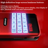 Portable Mini FM Radio Digital Receiver Music Player Support U Disk TF Card Time Display Headphone Play with Illuminated Button