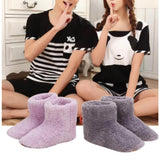 1 Pairs Winter USB Electric Heating for Women Men Comfortable Plush Foot Warmer Washable Heated Shoes Indoor Outdoor