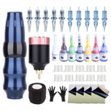 hine Set Complete Mini Rocket Rotary Pen Suit Cartridge Needles Wireless Tattoo Power Supply Professional Makeup Kit