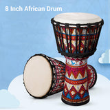 8 Inch Portable African Djembe Hand Drum with Colorful Art Patterns Percussion Musical Instrument