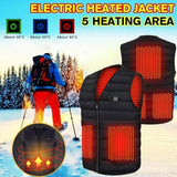 Men autumn smart cotton USB infrared electric heating vest ladies outdoor elastic warmth winter warm jacket