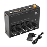 Ultra Low Noise Channel Line Stereo 4 Input 1 Output DC 5V Mini Audio Mixer Microphone Guitar Bass Keyboard Mixers