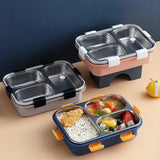 1pc, Lunch Box, 304 Stainless Steel Bento Box, 3 Compartment Food Container, For School Students And Office Workers
