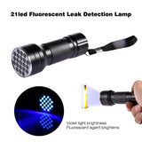 Car R134A R12 Air Conditioning A/C System Leak Test Detector Kit 28 LED Flashlight Protective Glasses UV Dye Tool Set