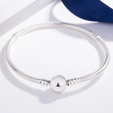 S925 silver classic buckle snake bone bracelet explosion round buckle base chain
