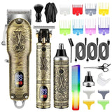 RESUXI LM-2029 Professional Clipper Set for Men Electric Oil Head Trimmer Shear Carving Pusher Razor Nose Hair Device