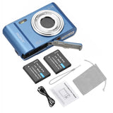 Andoer 1080P/2.7K Digital Camera 48MP 2.4-inch IPS Screen 16X Zoom AF Self-Timer Face Detection Anti-shaking with 2pcs Batteries