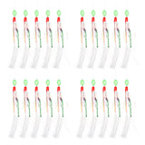 4 Pac/20pcs kerel Feather Hoo Sea Boat Fishing Lures Rigs