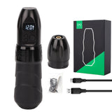 2400mAh 2 in 1 Tattoo Power Supply Machine OLED Screen Coreless Motor Liner Shader Wireless Tattoo Machine Pen