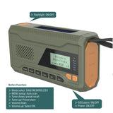 Portable Solar Hand Crank DAB/FM Bluetooth Receiver with 4500mAh Battery - Emergency Outdoor Radio