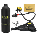 DIDEEP 1L Scuba Diving Tank Equipment Portable Oxygen Tank Underwater Breathing Device Kit Dive Respirator Air Tank