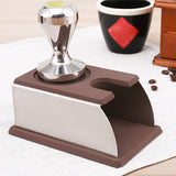 1pc Coffee Temper Stand, Sturdy Stainless Steel Tamping Stand For Coffee Machine And Coffee Tamper Storage Base With Mat Coffee Tampers Accessories