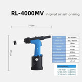 Pneumatic Industrial Self-Priming Core-Pulg Rivet Gun Stainless Steel Automatic Riveting Too.4 3.2 4.0 4.8 6.4mm
