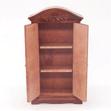 1/12 Dollhouse Miniature Wooden Furniture Double Door Closet Wardrobe Decor Cabinet Model for