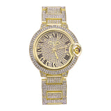 PINTIME Women for Watch Diamond Iced Out Couples Quartz Wristwatch Waterproof 30m Stainless Steel Strap Calendar Luxury Relogios