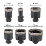 Dry Diamond Drilling Core Bits Set M14 Thread Brazing Hole Saw Set 6 Pcs Porcelain Tiles Crowns Granite Marble Hole Saw Tools