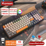 K96 Gaming nical RGB Backlight 100 Key Hotswap Red/Green Switch 2.4G/BT5.0 Wireless Keyboard for PC Computer Gamer
