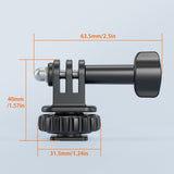VRIG AC24 Sports Camera Cold Shoe Adapter 180° Adjustable with 1/4 Inch Screw Hole Tripod Mount for GoPro Hero 12/11/10/9