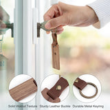 Bulk Set Of 40 Wood Keychain Blan With Leather Straps Custom Engraving, Ideal For DIY Projects