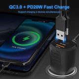 Bluetooth 5.0 Car MP3 Player Wireless FM Transmitter Handsfree Car Kit PD 20W QC3.0 Fast Charger 3.5mm AUX Jack Support TF Card