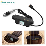 SKYSONIC T-902 Acoustic Guitar Pickup System - Active Soundhole Magnetic + Microphone Dual Pickup with Volume Controls