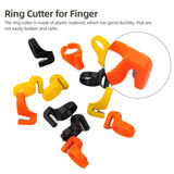 12 Pieces Finger Knife Ring Plastic Embroidery Quilting Thread Cutter Thimble Sewing Accessories Handcraft DIY Tool with Blade