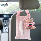 Cartoon Bear Doll Plush Cute Car Accessory Multifunctional Practical Tissue Holder Napkin Box For