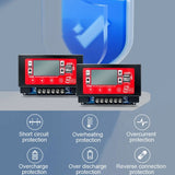 30A 60A MPPT Solar Controller 12V 60V Bluetooth WIFI Embedded Snap-on Energy Storage Panel Battery Smart Regulator LCD Display