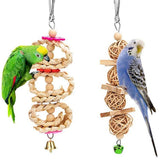 Bird Parrot Toys Wooden Hanging Swing Hammock Chewing Climbing Ladders Perches Pet Cage Accessories