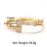 HT Cubic Zirconia Men's Bracelet Gold Plated Fashion Personality