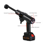 Handheld Pressure Washer Portable Power Cleaner with Rechargeable 1500*10mAh Battery Multiple Injection Modes High-Pressure